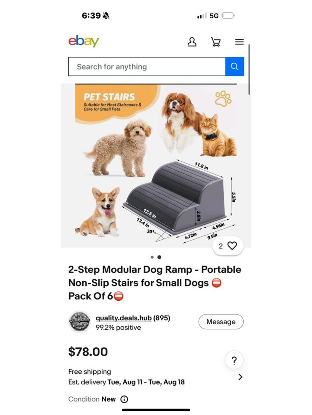 Dog ramp 2 steps